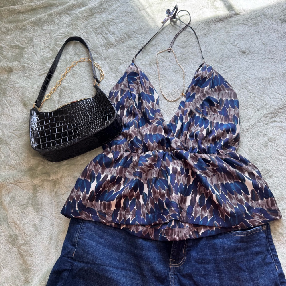 Stylish Blue and Brown Women's Top 7 for all mankind